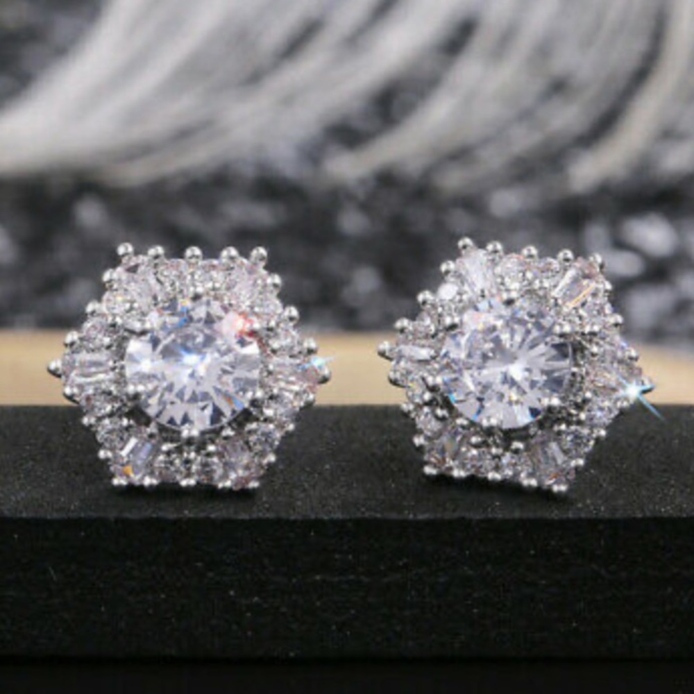 925 Silver Stud Earrings for Women A Pair set - Picture 2 of 8